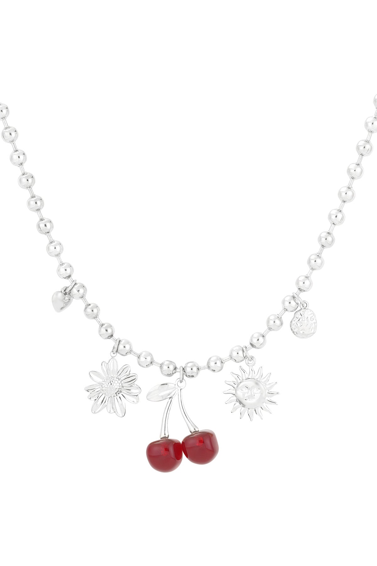 Cherry Charm Silver Necklace