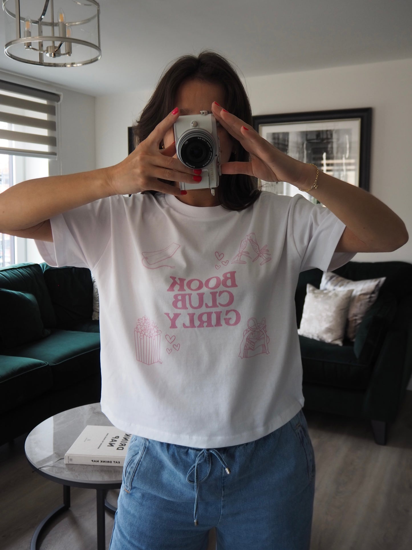Book Club Girly White Boxy T-Shirt