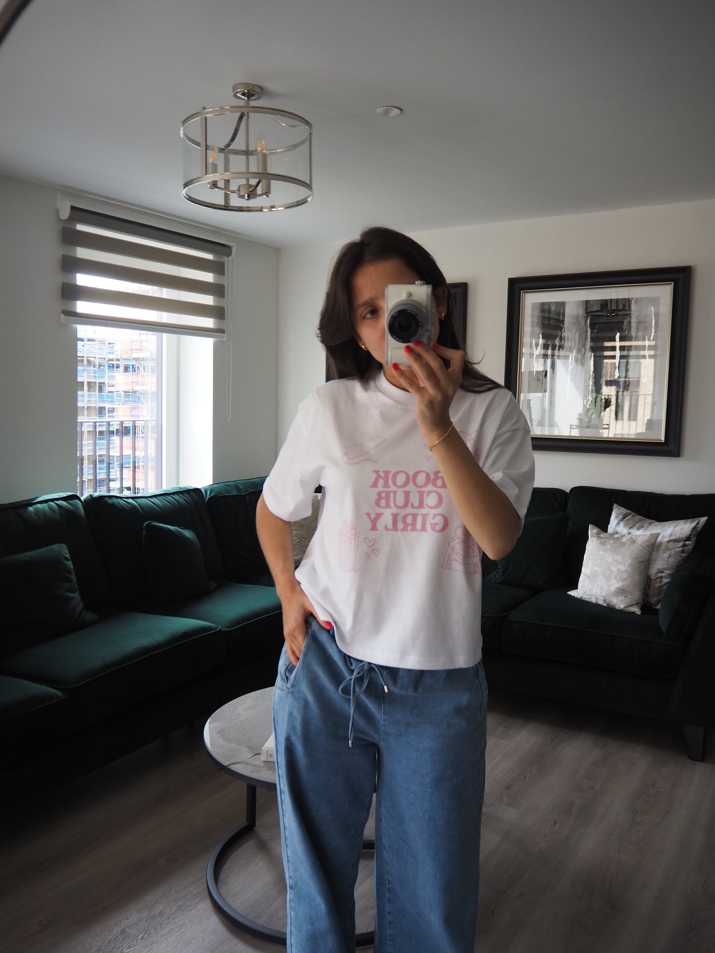 Book Club Girly White Boxy T-Shirt
