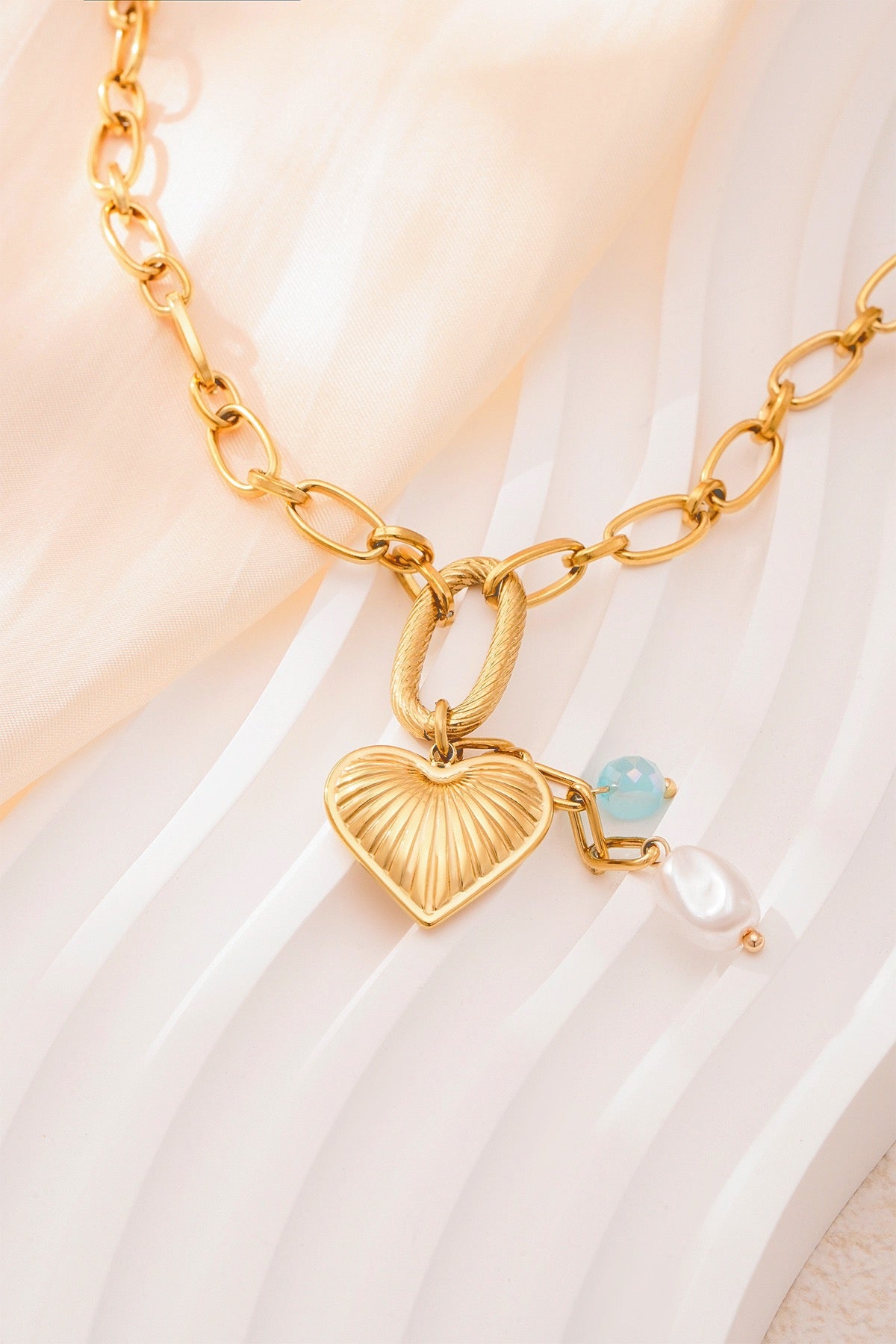 Gold Heart Charm Necklace