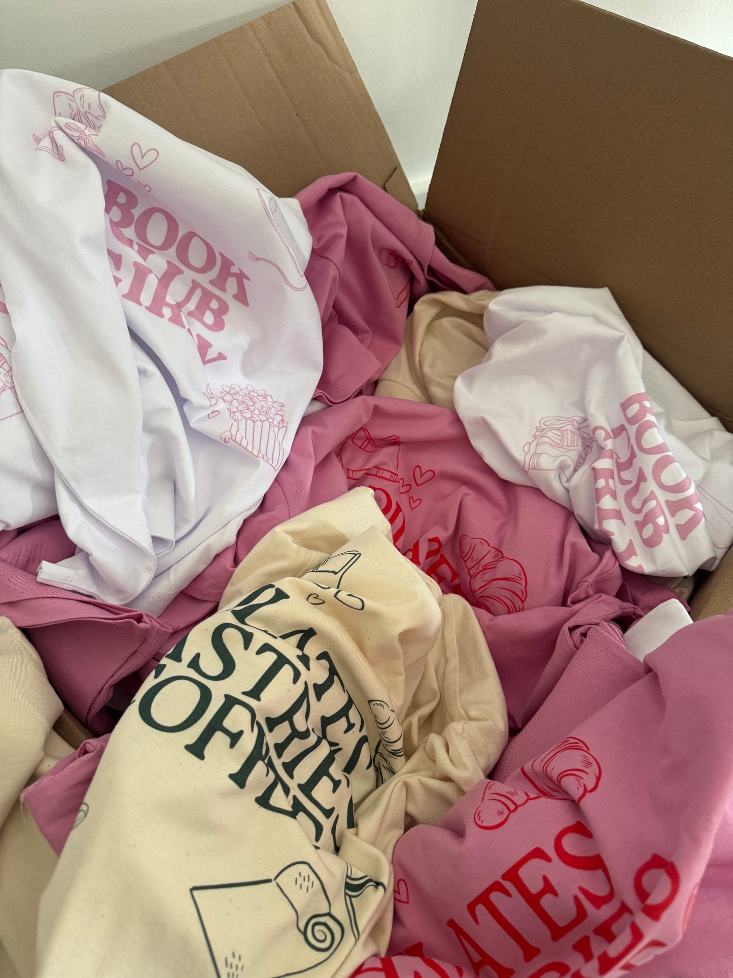 Book Club Girly White Boxy T-Shirt