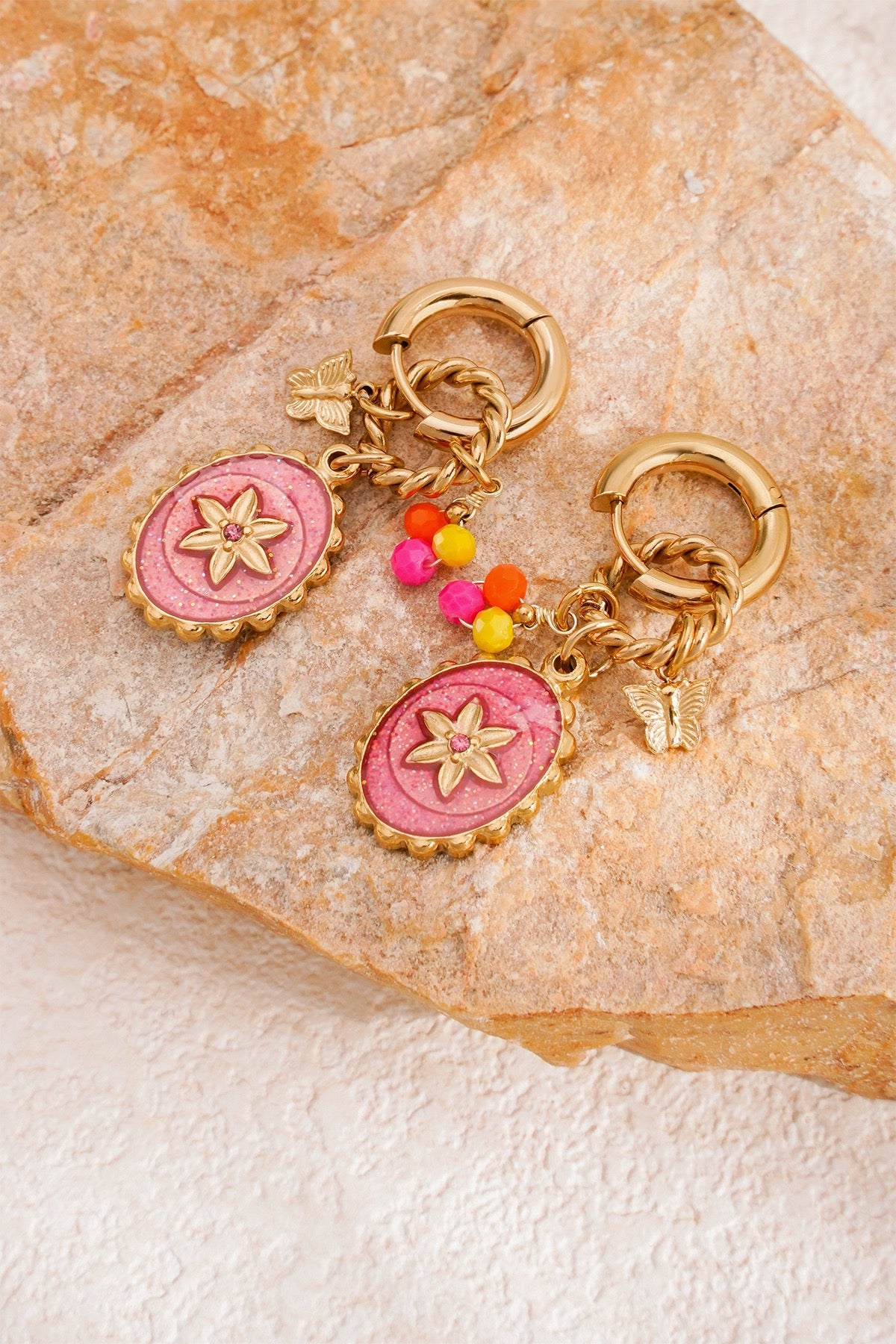 Pink Stardust Gold Huggies