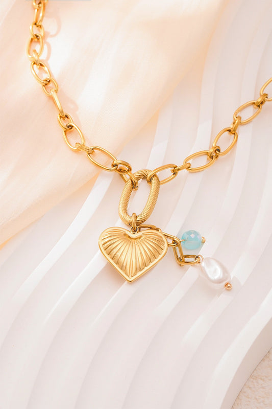 Gold Heart Charm Necklace