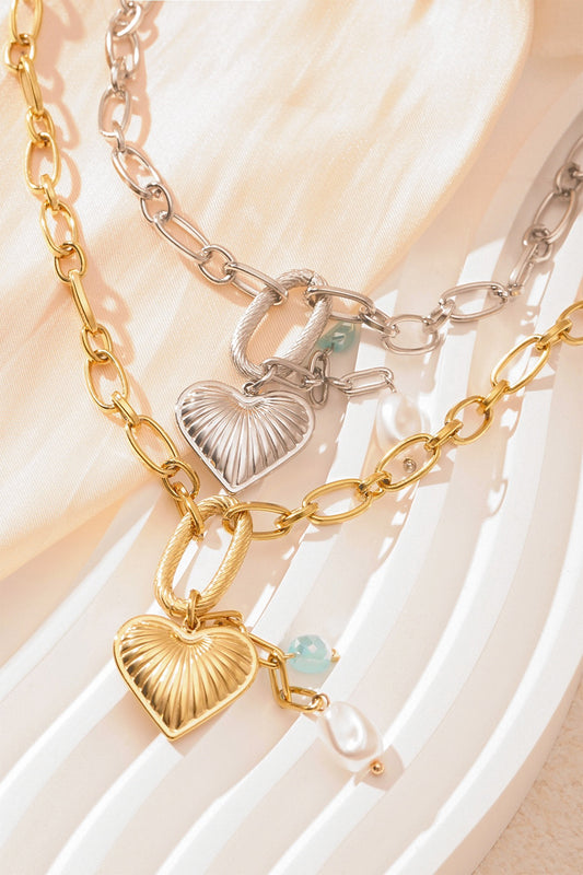 Gold Heart Charm Necklace