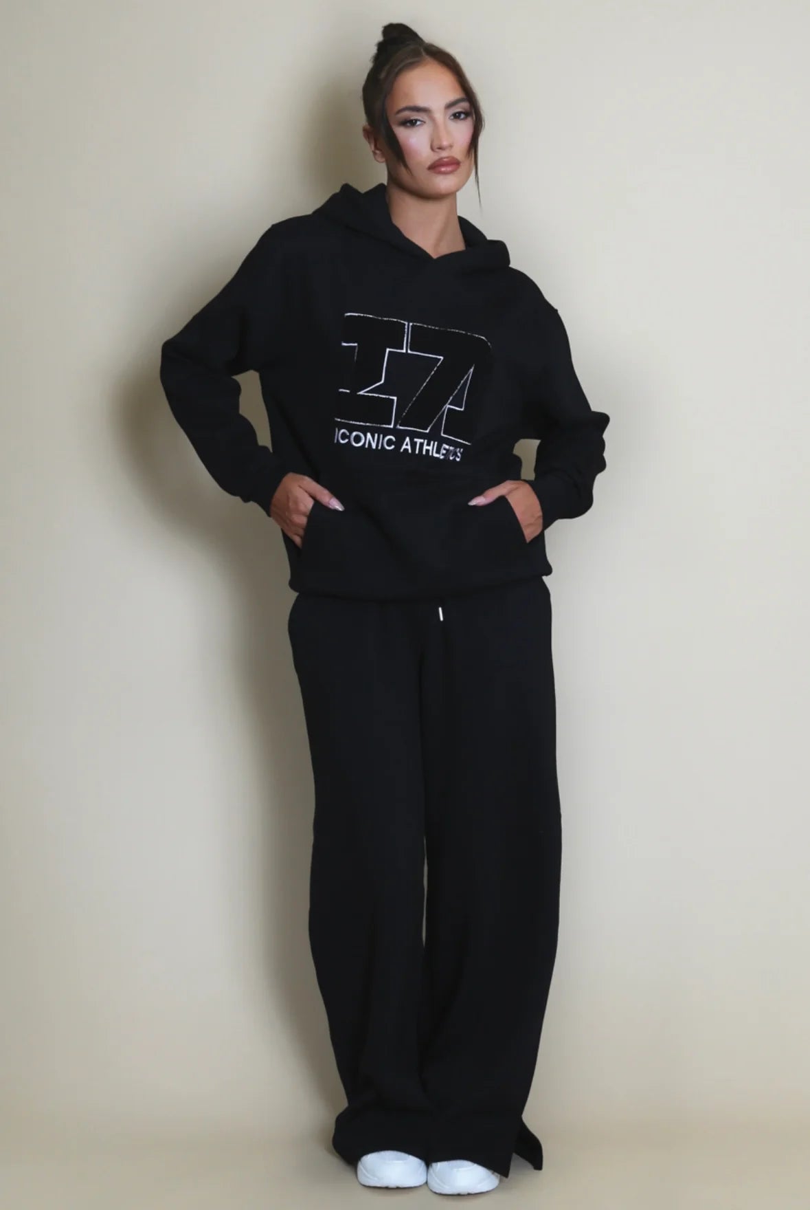 Iconic Athletics Oversized Black Hoodie